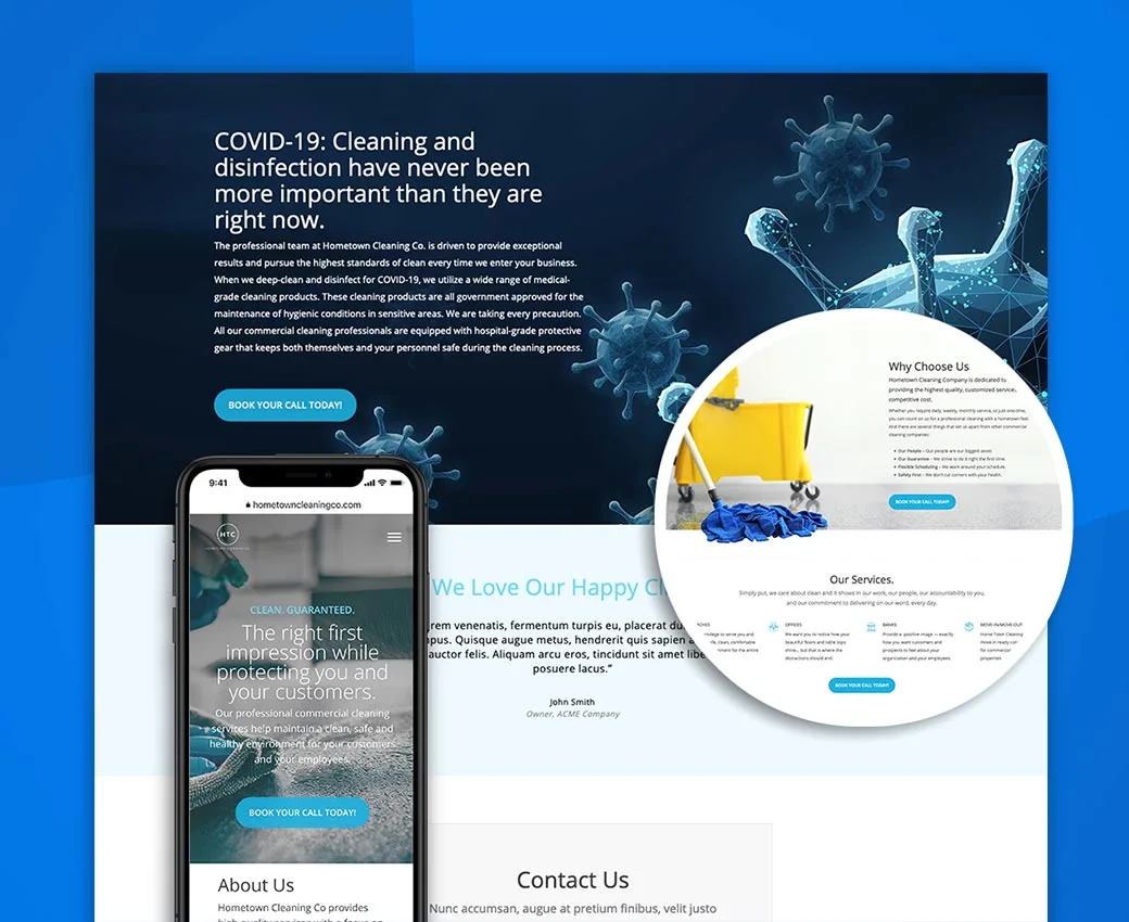 Screenshot of website for HTC