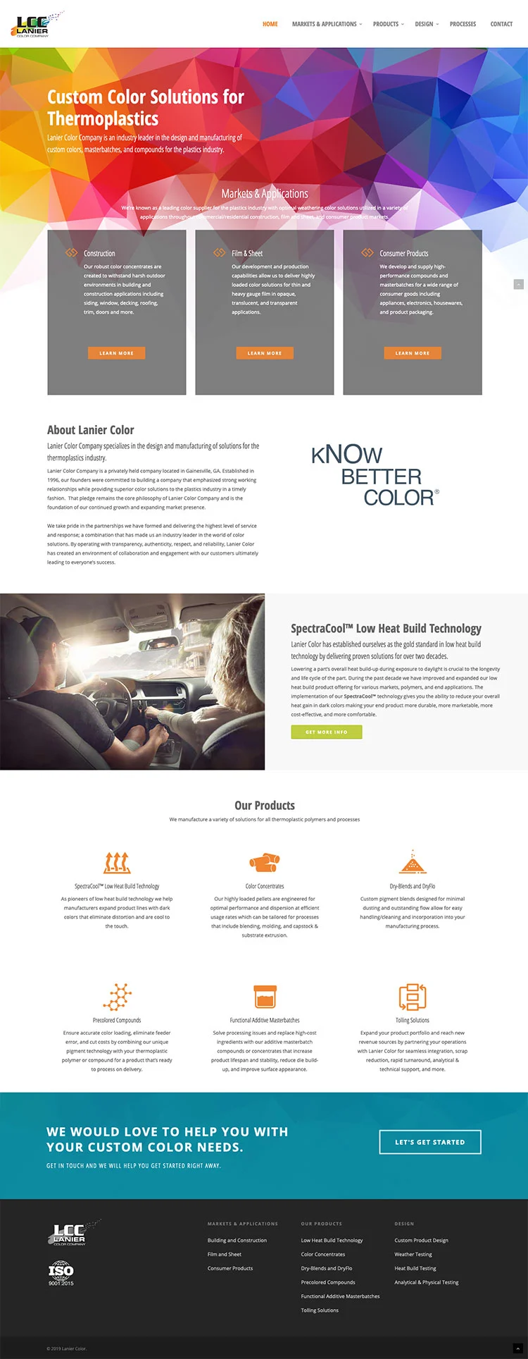 Screenshot of website for Lanier Color