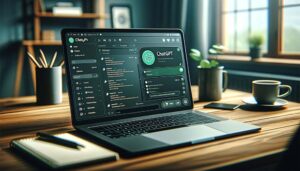 Laptop displaying ChatGPT on the screen