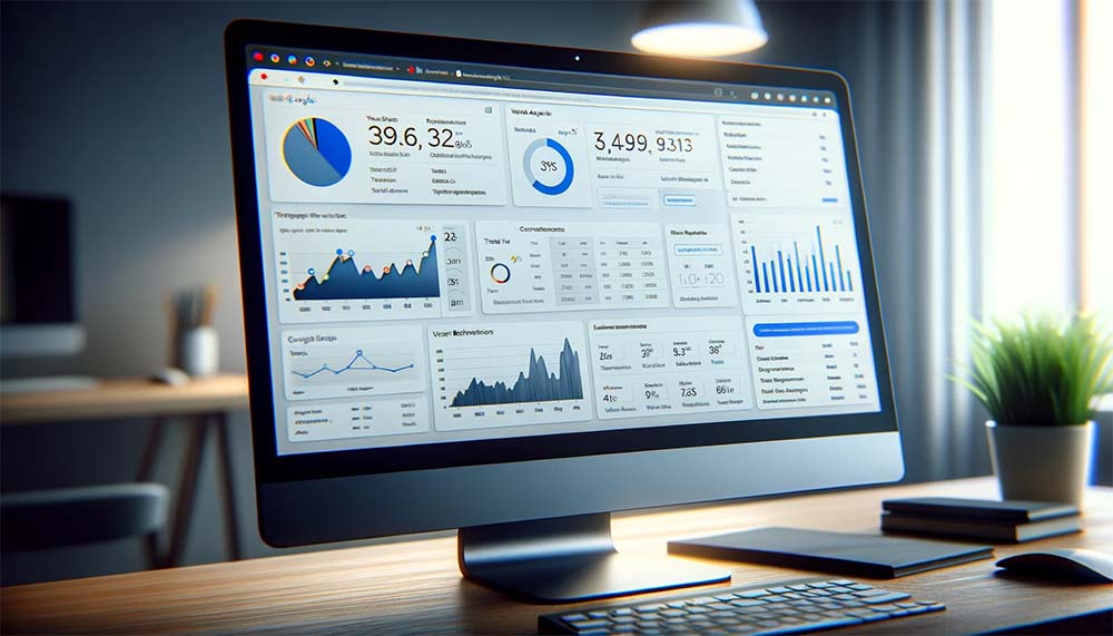 Monitor showing Google Analytics